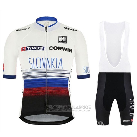 2019 Rowerowa Slowakeis Bialy Niebieski Czarny Krotkie Rekawy i Kombinezon