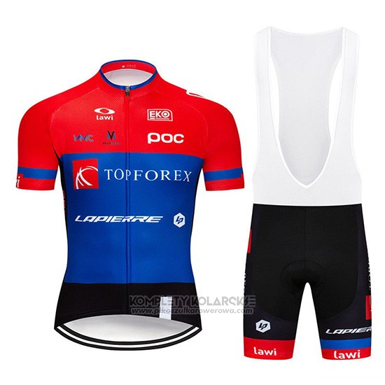 2019 Rowerowa Topforex Lapierre Czerwony Niebieski Krotkie Rekawy i Kombinezon