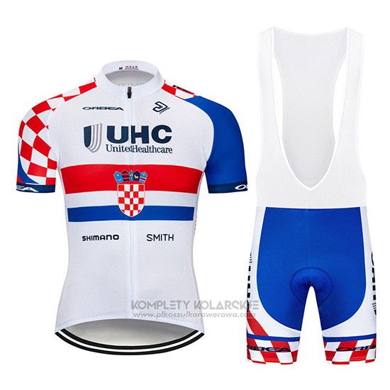 2019 Rowerowa Uhc Bialy Czerwony Niebieski Krotkie Rekawy i Kombinezon