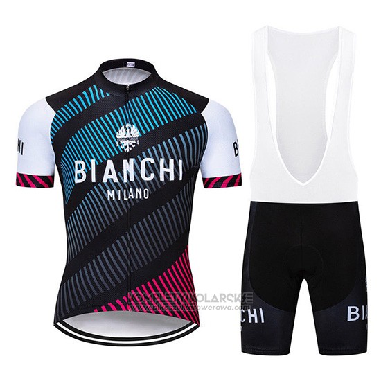 2019 Rowerowa Bianchi Niebieski Czarny Czerwony Krotkie Rekawy i Kombinezon