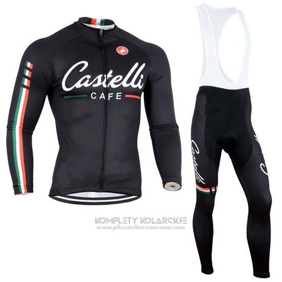 2014 Odziez Rowerowa Castelli Czarny Dlugi Rekaw i Rowerowe Szelkach