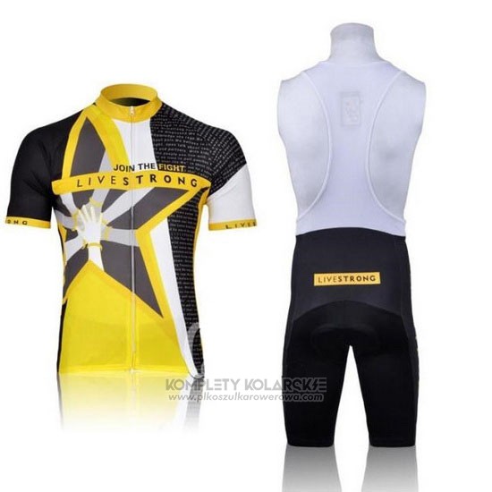 2011 Odziez Rowerowa Livestrong Zolty Krotkie Rekawy i Rowerowe Szelkach