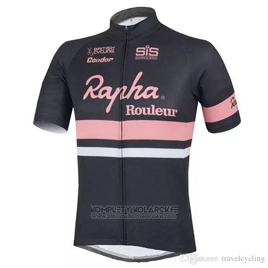 2018 Odziez Rowerowa Rapha Czarny Krotkie Rekawy i Rowerowe Szelkach